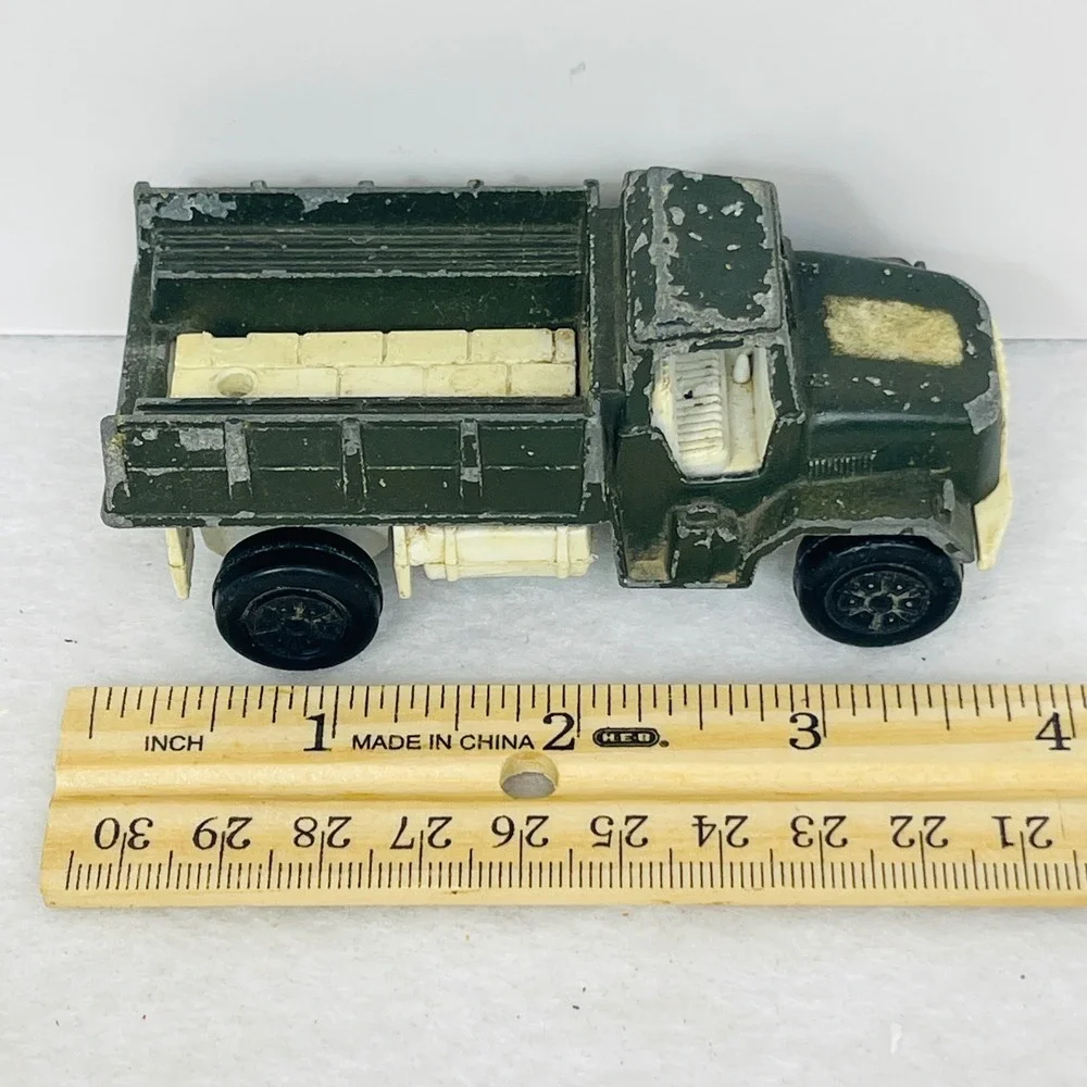 Vintage Tootsietoy Deuce 1/2 Military Truck Diecast Green Made USA Toy Vehicle